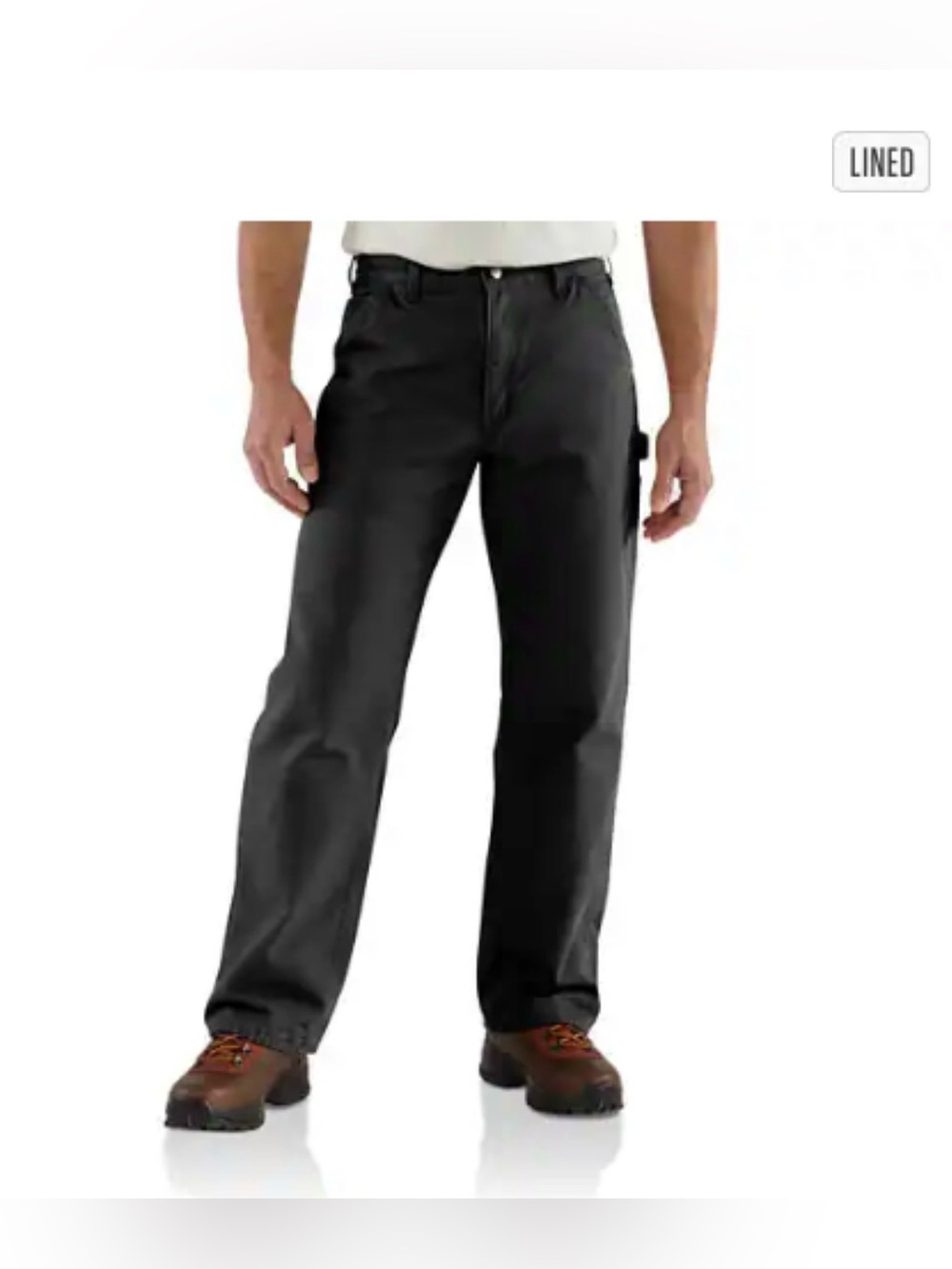 Carhartt flannel lined black pants 34x34